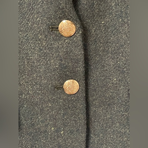 J. Crew Army Green Gold Buttons Wool Blend Career Style Blazer Size 0-Petite - Picture 6 of 10